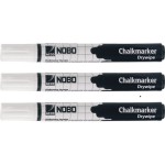 Nobo Boardmarker blanc, 3er Pack, hinterlässt keinen Kreidestaub