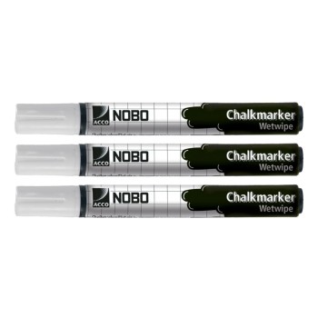 Nobo Boardmarker blanc, 3er Pack, hinterlässt keinen Kreidestaub Nobo Boardmarker blanc, 3er Pack, hinterlässt keinen Kreidestaub