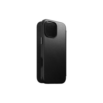 Nomad Book Cover Modern Leather iPhone 16 Pro Max Noir Nomad Book Cover Modern Leather iPhone 16 Pro Max Noir