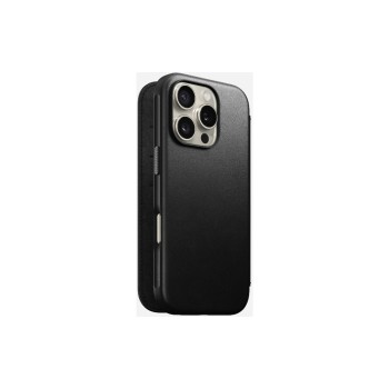 Nomad Book Cover Modernes Leder iPhone 16 Pro Noir Nomad Book Cover Modernes Leder iPhone 16 Pro Noir