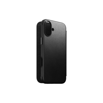 Nomad Book Cover Modern Leather iPhone 16 Plus Noir Nomad Book Cover Modern Leather iPhone 16 Plus Noir