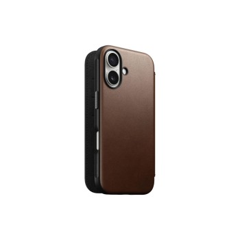 Nomad Book Cover Modernes Leder iPhone 16 Brun Nomad Book Cover Modernes Leder iPhone 16 Brun