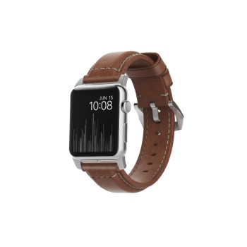 Nomad Traditional Strap braun/silver, Apple Watch 42mm Nomad Traditional Strap braun/silver, Apple Watch 42mm