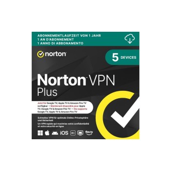 Norton VPN Plus, ESD, Vollversion, 5 PC, 1J, 10GB Norton VPN Plus, ESD, Vollversion, 5 PC, 1J, 10GB