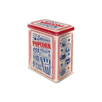 Nostalgic Art Boîte à provisions Popcorn 3 l, Beige/Bleu/Rouge