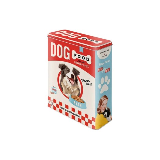 Nostalgic Art Boîte à provisions Dog Food 4 l, Bleu/Rouge/Blanc