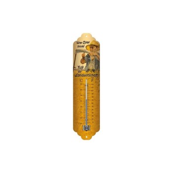 Nostalgic Art Thermometer Wer Bier trinkt, Metall, 28x6.5 cm, Celisus & Fahrenheit Nostalgic Art Thermometer Wer Bier trinkt, Metall, 28x6.5 cm, Celisus & Fahrenheit