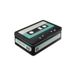 Nostalgic Art Boîte à provisions Casette rétro 3 l, Noir/Turquoise/Blanc
