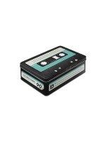 Nostalgic Art Boîte à provisions Casette rétro 3 l, Noir/Turquoise/Blanc