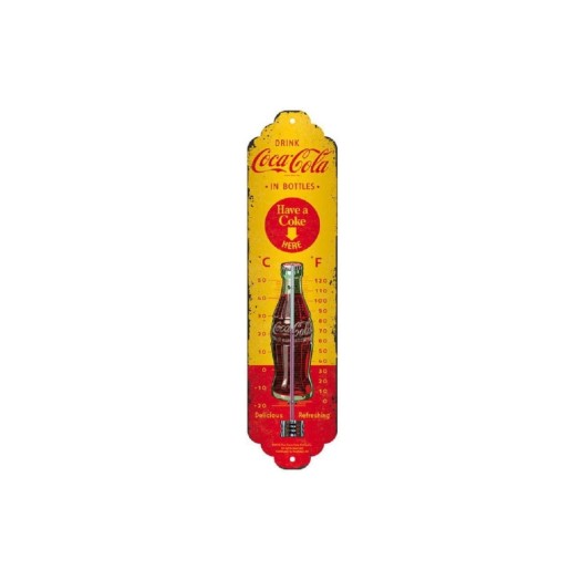Nostalgic Art Thermometer Coca-Cola, Metall, 28x6.5 cm, Celisus & Fahrenheit
