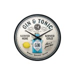 Nostalgic Art Wanduhr Gin&Tonic Served Here, 31x5.5 cm (DxT), exkl. AA Batterien