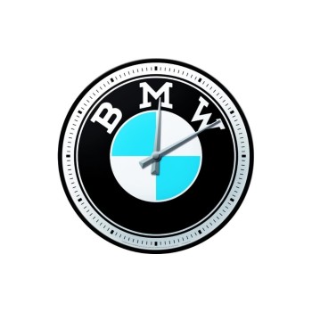 Nostalgic Art Horloge murale BMW Logo Ø 31 cm, Bleu/Noir/Blanc