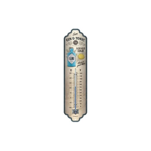 Nostalgic Art Thermomètre Gin & Tonic 6.5 x 28 cm