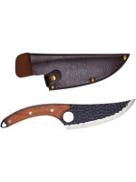 BBQ-Messer S mit Holzgriff, inkl. Leder-Etui, 28cm