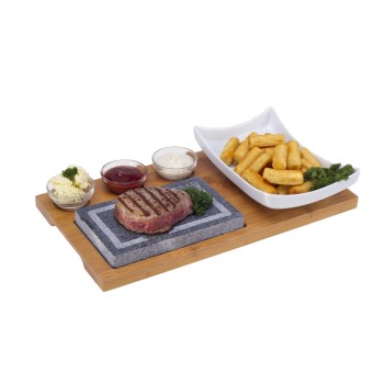 Nouvel Hot Plate Set, 6tlg, Holz, Holzbrett, Hot Stone, 1 whitee Glassschale Nouvel Hot Plate Set, 6tlg, Holz, Holzbrett, Hot Stone, 1 whitee Glassschale