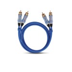 Oehlbach Audio Kabel Cinch Cinch 0.5m, bleu