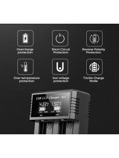 Chargeur EL2 USB LCD 1.2V NI-MH AA,AAA et 3.7V Li-On , affichage digital