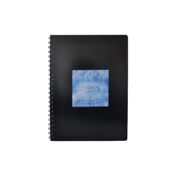 Office Bloc-notes à spirale A4 80 feuilles, à carreaux, noir