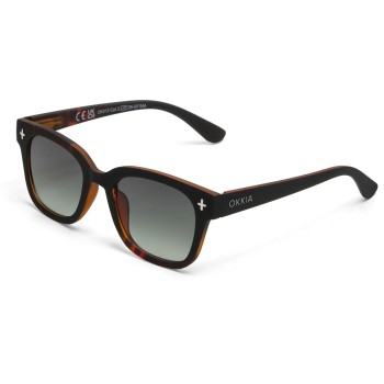 OKKIA Sonnenbrille GIOVANNI, BLACK HAVANA - Green Lens