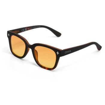 OKKIA Sonnenbrille GIOVANNI, BLACK HAVANA - Yellow Lens