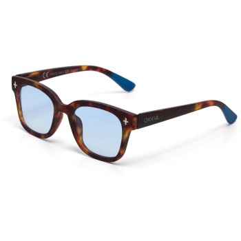 OKKIA Sonnenbrille GIOVANNI, HAVANA - Blue Lens
