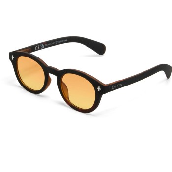 OKKIA Sonnenbrille MILANO, BLACK HAVANA - Yellow Lens