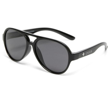 OKKIA Kindersonnenbrille AVIATOR 6-10 Jahre, BLACK
