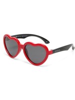 OKKIA Lunettes de soleil pour enfants Heart 6-10 ans Noir, Rouge