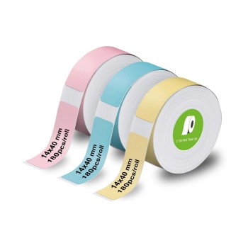 Olympia Set de 3 LabelRolls Noir sur Bleu; Jaune; Rose Olympia Set de 3 LabelRolls Noir sur Bleu; Jaune; Rose
