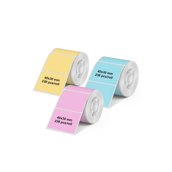 Olympia Rouleau d'étiquettes pour PM220, 40 x 30 mm, en couleur, 3 pièces Olympia Rouleau d'étiquettes pour PM220, 40 x 30 mm, en couleur, 3 pièces