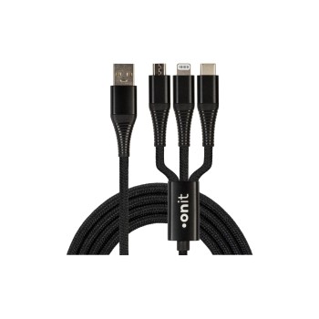 onit USB-Multi-cable black 0.2m, USB 2.0 / 30W onit USB-Multi-cable black 0.2m, USB 2.0 / 30W