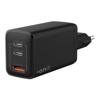 onit GaN-Wandladegerät USB 2C1A 65W, schwarz onit GaN-Wandladegerät USB 2C1A 65W, schwarz