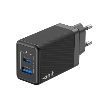 onit Chargeur mural USB Dual QC4+ 65 W GaN Noir onit Chargeur mural USB Dual QC4+ 65 W GaN Noir