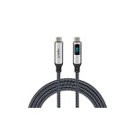 onit Câble USB4 Premium LED USB C - USB C 3 m, Gris/Noir