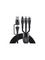 onit USB-Multi-cable 0.5M 100W, USB 2.0 / A+C for C+L+M / black 