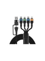 onit USB-Multi-cable 4in2 1.2M 100W, USB 2.0 / AC for 2C+L+M / black 