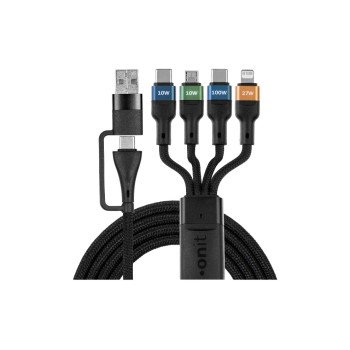 onit USB-Multi-cable 4in1 1.2M 100W, USB 2.0 / C for 2C+L+M / black onit USB-Multi-cable 4in1 1.2M 100W, USB 2.0 / C for 2C+L+M / black
