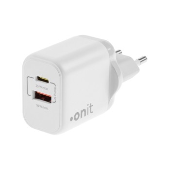 onit Chargeur mural USB Dual 1C1A 25 W GaN Blanc