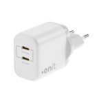 onit Chargeur mural USB Dual 2C 35 W GaN Blanc