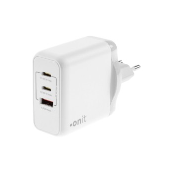 onit Chargeur mural USB Triple 2C1A 65 W GaN Blanc onit Chargeur mural USB Triple 2C1A 65 W GaN Blanc