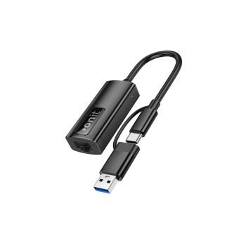 onit USB-C/A zu RJ-45 Netzwerkadapter Pro, Aluminium Gehäuse, 2.5Gbps, schwarz onit USB-C/A zu RJ-45 Netzwerkadapter Pro, Aluminium Gehäuse, 2.5Gbps, schwarz