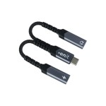 onit Pro 2-in-1 Audio Adapter C to Dual C, 60W / Schwarz / Digital