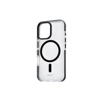 onit Back Cover Mill.Std. iPhone 16, transp.schw / Magsafe / Mill.Std.3m / GRS