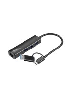 onit USB-C/A USB-Hub, 3x USB 3.0 Type A / RJ45