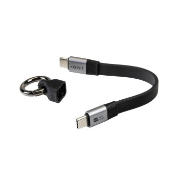 onit Schlüsselanhänger Flat USB-C black, Ladecable USB 4 V2 80G 240W 8K@60Hz 0.13m