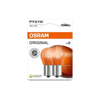 OSRAM Glühlampe gelb, 12V 21W BAU15s / Blister