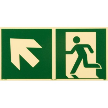 P.R.O. Voie d'évacuation gauche ascendante – pictogramme 150 x 300 mm