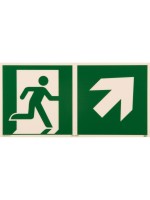 P.R.O. Voie d'évacuation droite ascendante – pictogramme 150 x 300 mm