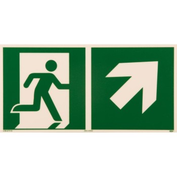 P.R.O. Voie d'évacuation droite ascendante – pictogramme 150 x 300 mm