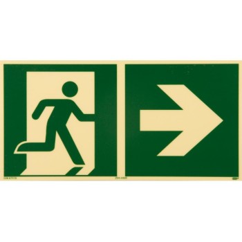 P.R.O. Voie de secours droite – pictogramme 150 x 300 mm